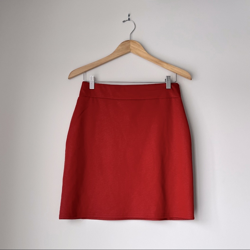 Rust color mini skirt